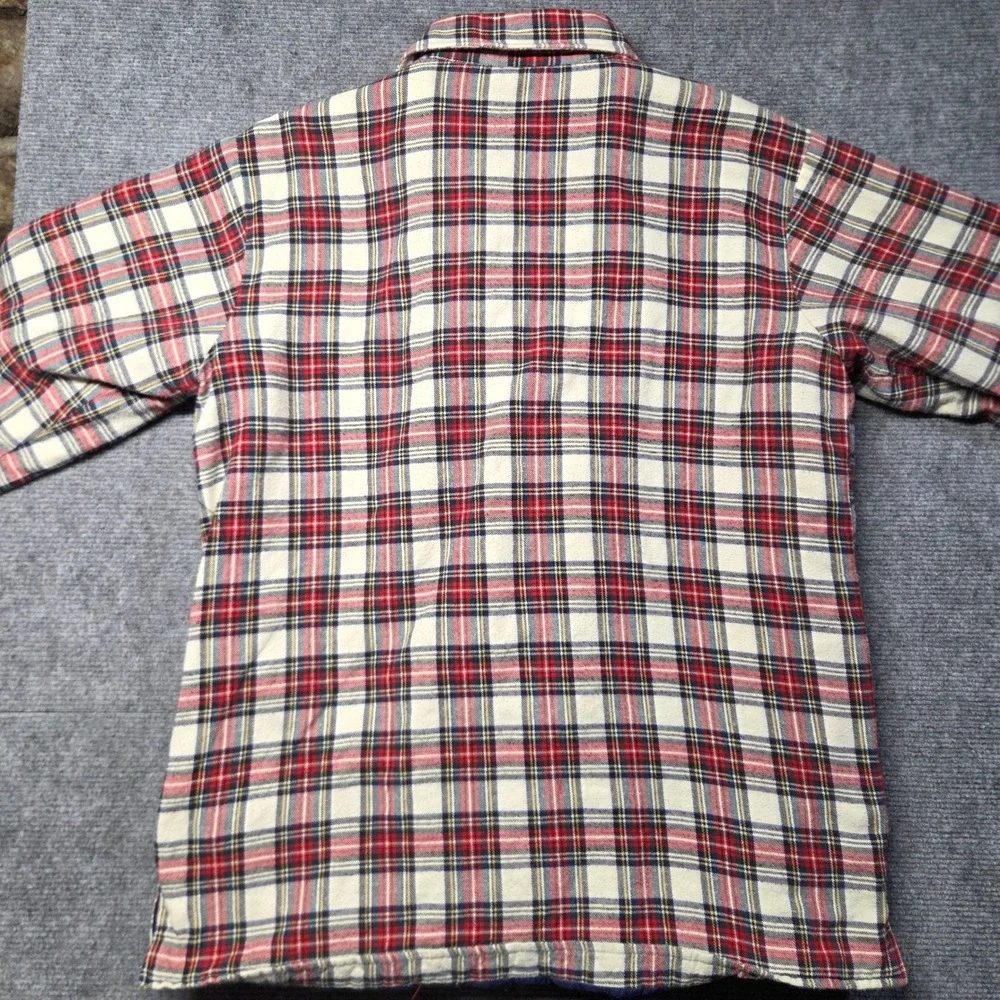 Vintage Arrow Sportswear Quilted Flannel Shirt Jacket Mens M Plaid Lined Shacket